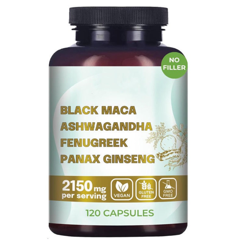 OEM Premium Black Maca Capsules with South African Herbal Extracts  Food Grade Vitality Supplements