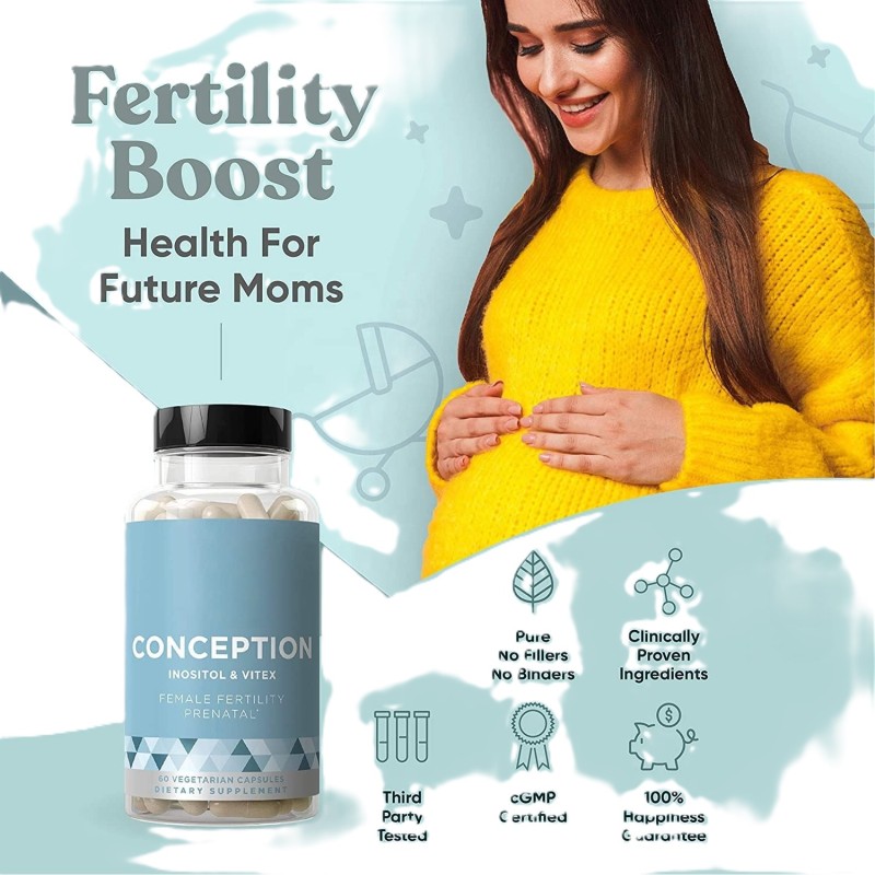 Premium Fertility Support Capsules - Myo-Inositol & Vitex Blend for Hormone Balance & Ovulation