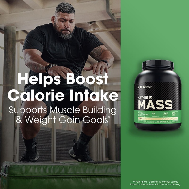 Protein Powder Drink Vitamin Creatine and Glutamine Vanilla Quality Increase Protein Weight Gain Supplement