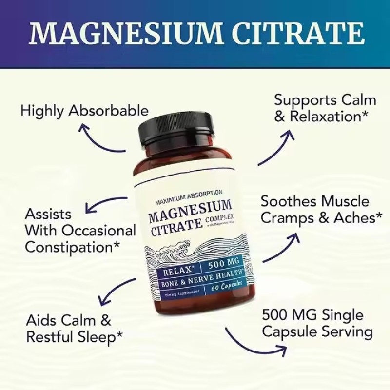 Magnesium Citrate Capsules with Zinc Supplement Bone Heart and Joint Support Heart Health Bone Development