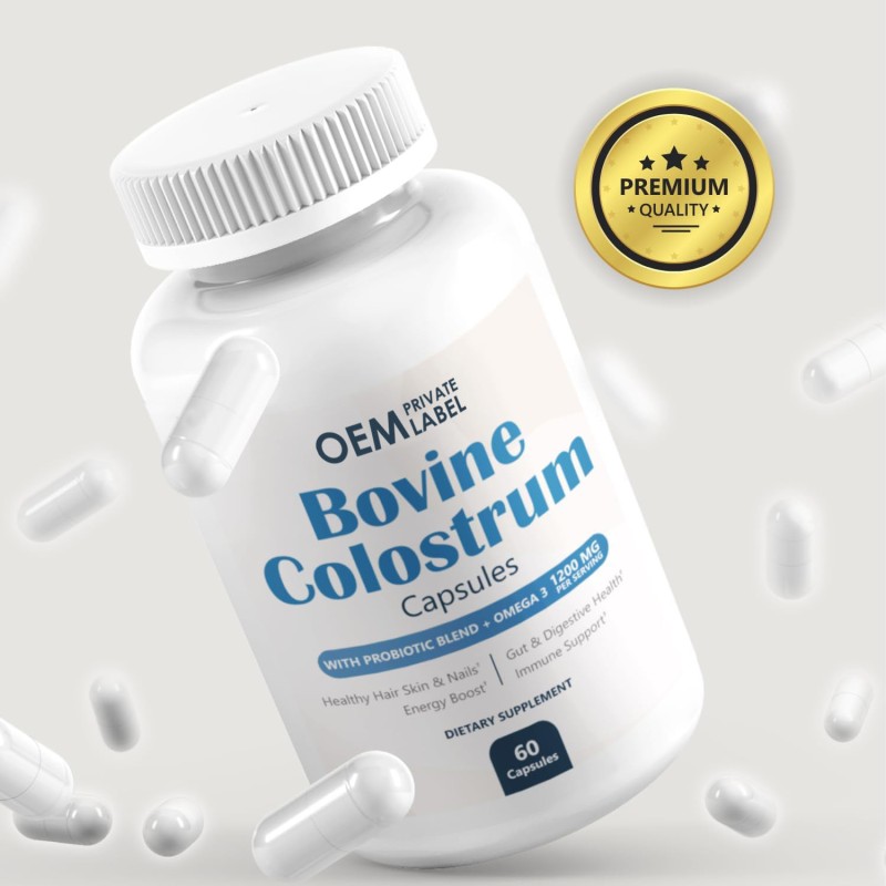 Premium Colostrum with Probiotic Blend & Omega 3 - 1200mg Per Serving Supports Gut Health, Hair Growth & Beauty