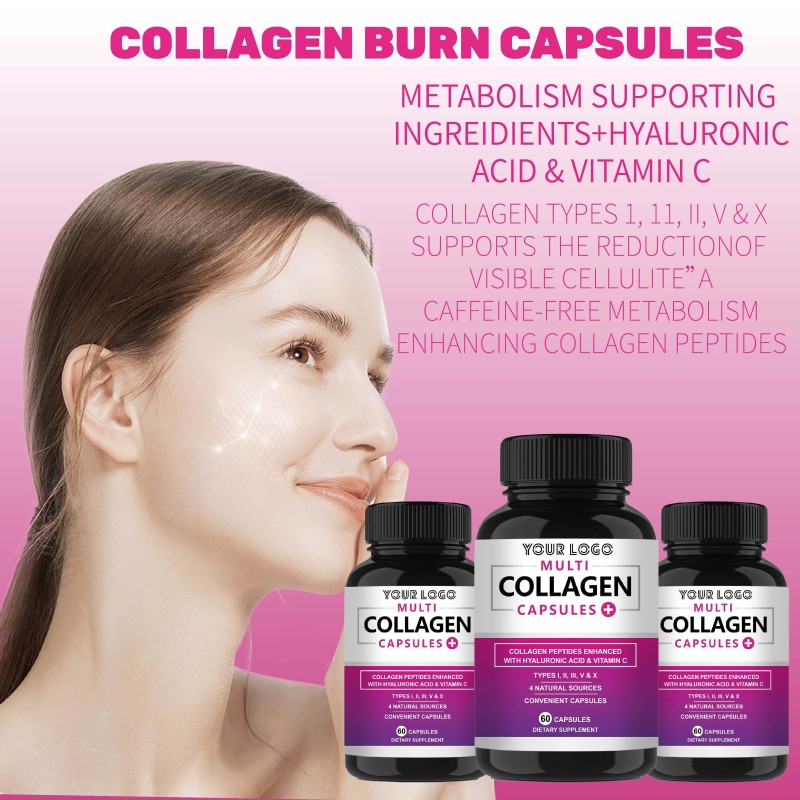Hydrolyzed Collagen 1000mg & Vitamin C Capsules: Skin Brightening, Moisture Lock & Anti-Wrinkle Support for Women
