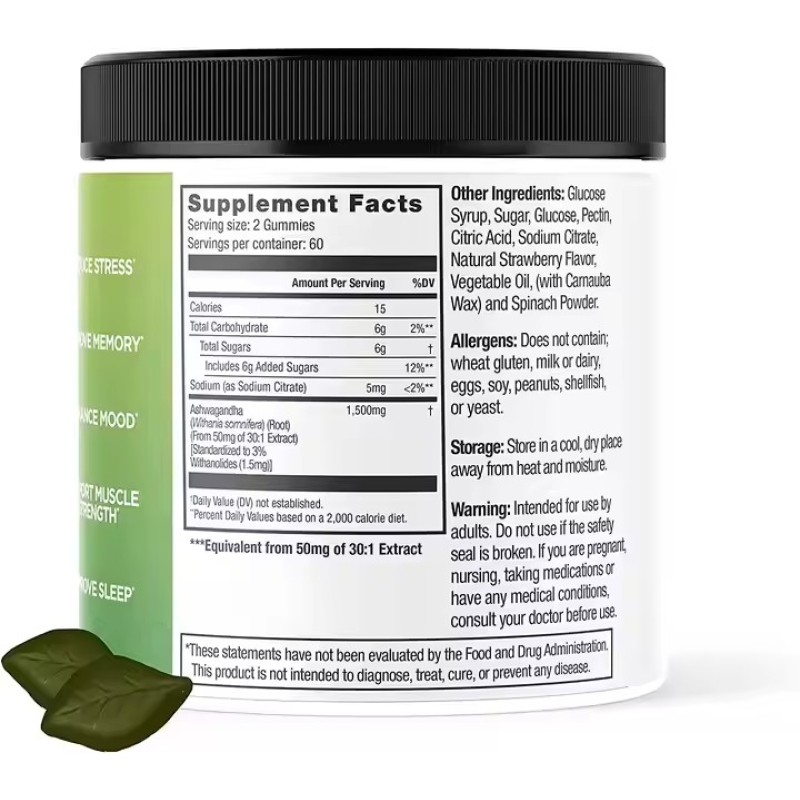 Private Label Supplement Bear Flavor Antioxidant Vitamins for Men Ashwagandha Gummies With Maca Root