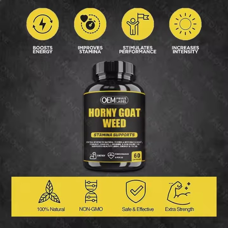 Men Health Excellent Supplement Horny Goat Weed Maca Capsules Natural Health Herbal Supplements Capsules Booster Energy