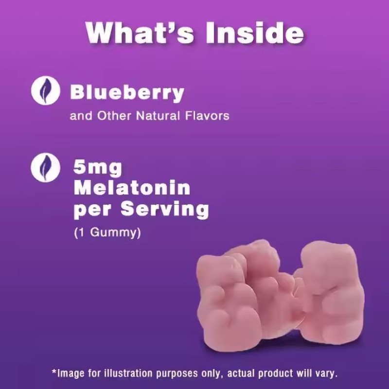 Melatonin Gummies 5mg Deep Sleep Gummy Candy Food Supplements for Promotes Brain Relaxation