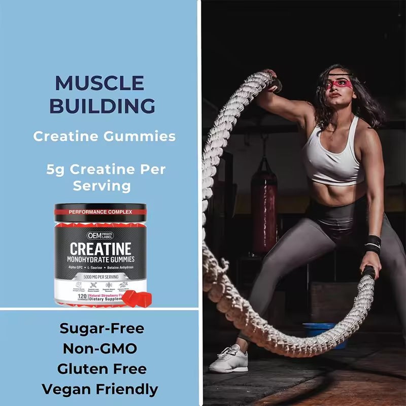 Sugar-Free OEM Creatine Monohydrate Gummies for Pre-Workout Energy Boost