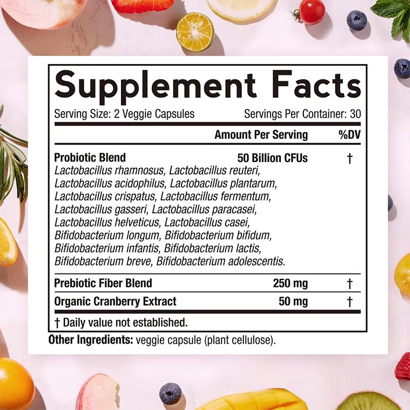 Women's Health Probiotic Supplement 50 Billion CFU with 16 Herbal Extracts Effective for Adult Beauty Products