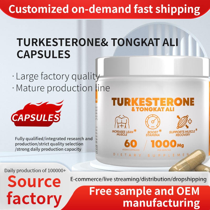 OEM Manufacturer Turkesterone Tongkat Ali Capsules 1000MG for Performance Boost and Immune Health  60 Capsules