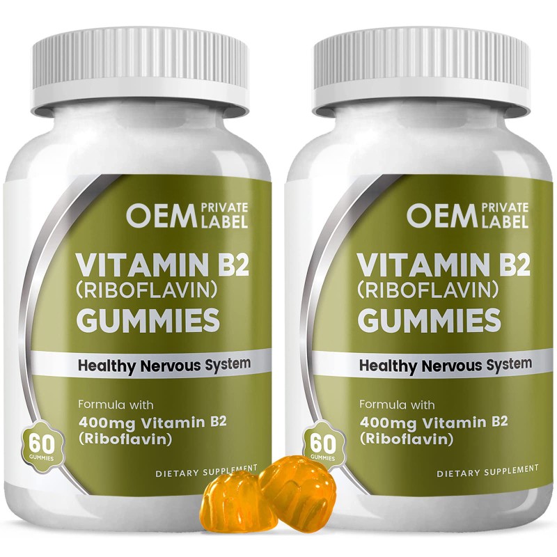 OEM Private Label Riboflavin Gummies Herbal Supplements for Stress Relief and Energy Support Vitamin B2