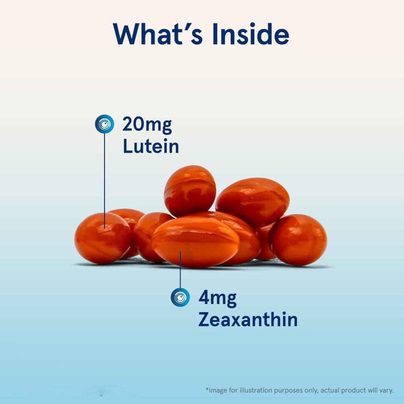 Lutein Softgels with Zeaxanthin - Lutein , Supports Macular Health & Vision, Antioxidant Formula