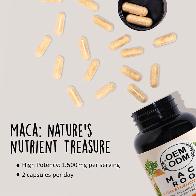 Support Stamina Endurance Increase Energy Reduce Fatigue Female Libido Booster Maca Root Powder Capsules For women