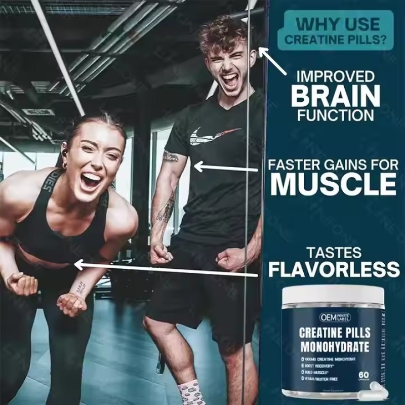 Creatine Monohydrate Pills-Muscle Growth Capsules for Men and Women Creatine Capsules Micronized Supplement