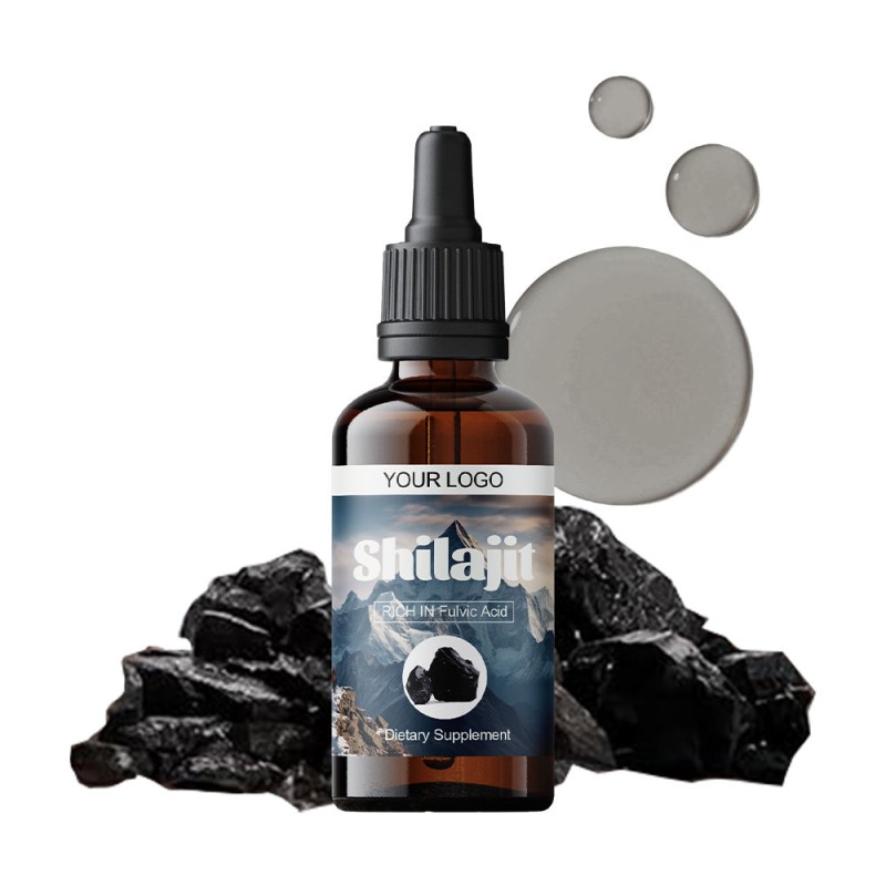 Himalayan Shilajit Liquid Drops with Adaptogen Blend - Ginseng & Ashwagandha Natural Mineral Supplement for Energy & Vitality