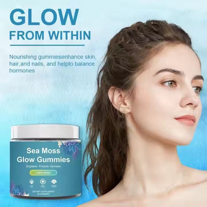 Organic Seaweed Glow Whitening Beauty Lighting Gummies Vegetarian Supplement Raw Seaweed Dietary Supplement Keto Detox