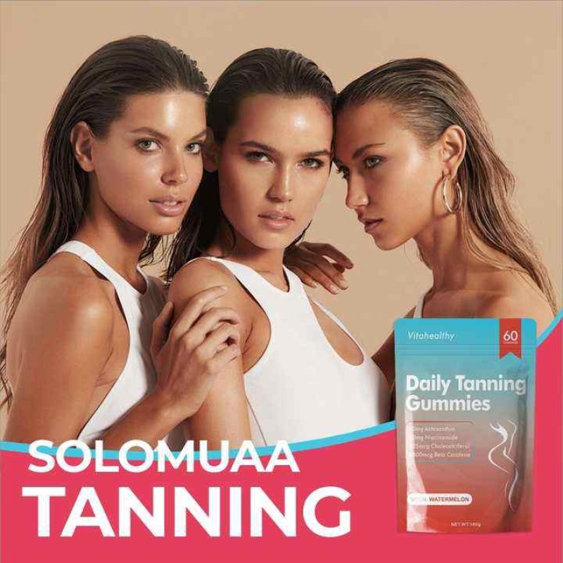 Daily Tanning Soft Candy Natural Tanning Supplement with Astaxanthin, Lycopene and Beta-Carotene Skin Care Beauty Black