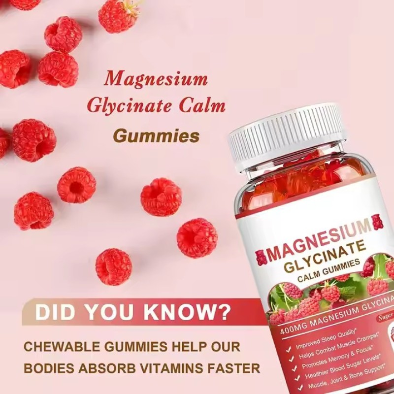 400mg & 500mg Magnesium Glycinate Gummy Sleep Supplements Vitamins Healthcare Supplement for Minerals