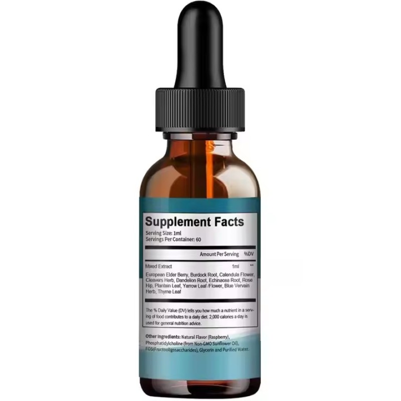 Liposomal Lymphatic Drainage Drops 11 in 1 Organic Lymphatic Drainage Supplement Elderberry Lymphatic Health OEM