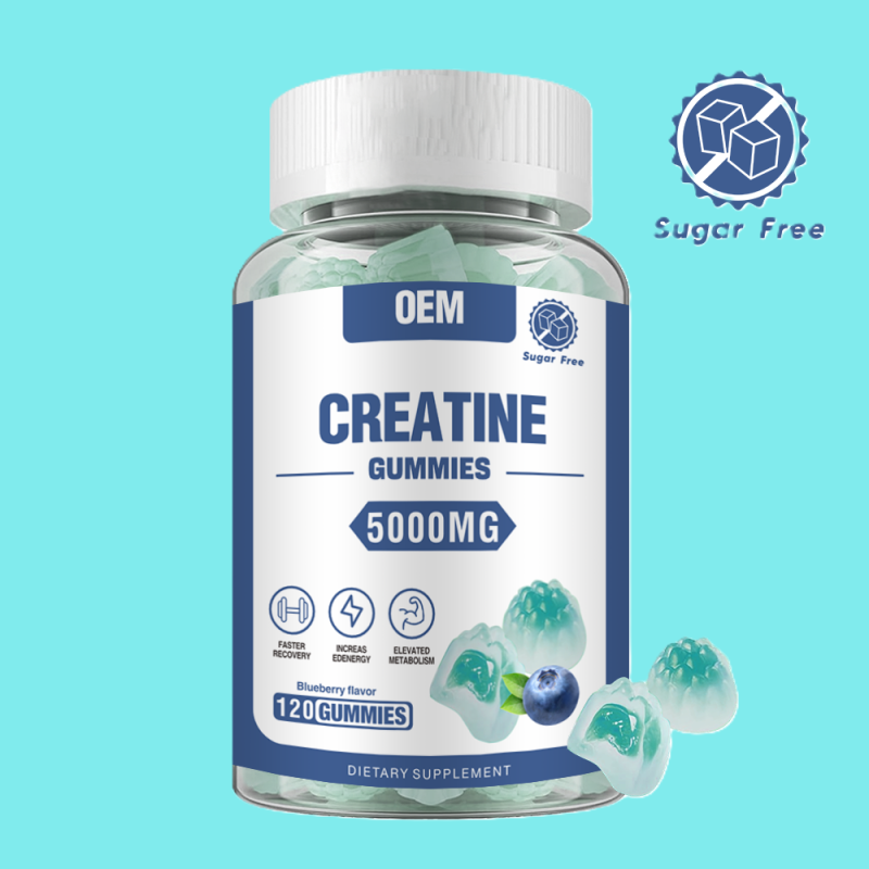 Creatine Monohydrate Sugar-Free Gummies for Energy & Muscle Growth - Liquid Filled, Natural Ingredients, Custom Flavors