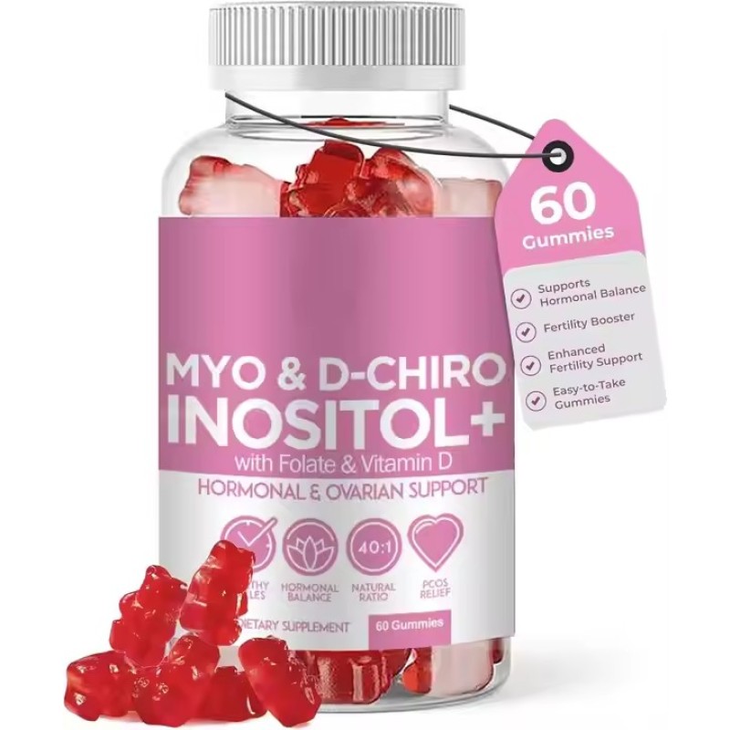 Vitamin Myo Inositol Inositol Gummies Supplement Supports Hormonal Balance, Inositol Gummies for Daily Wellness