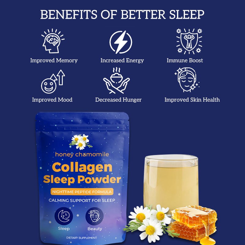 Private Label 300g Collagen Beauty Sleep Powder with Melatonin for Adult Hair Skin Nails Joints Not for Pregnant Women Teenagers