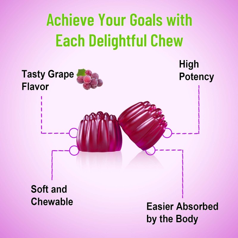 98% Trans Resveratrol Gummies with Quercetin CoQ10 and Vitamin C for Antioxidant Support and Joint Health OEM Supplement