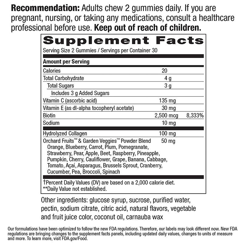 Biotin Collagen Vitamins C&E  for Hair Growth Skin Nails Support - Custom Private Label Hair Skin Nails Supplement Gummies