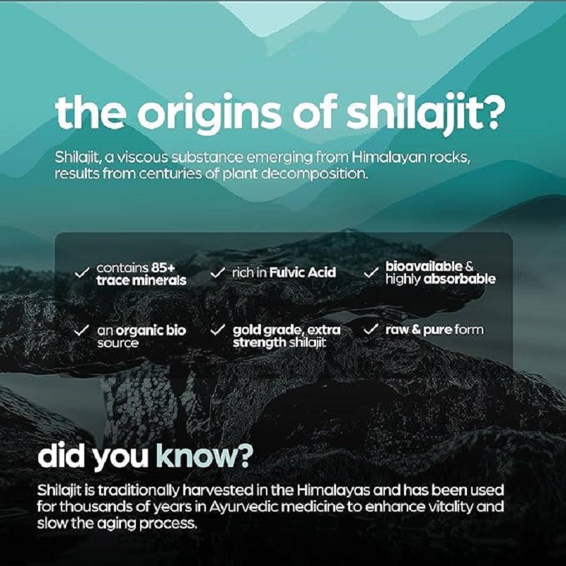 Himalaya Shilajit Resin Extract Capsules Complex 85 Minerals Shilajit Capsules Energy Replenishment Strengthens Endurance