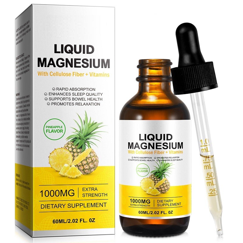 Magnesium Glycinate Drops Magnesium Liquid Supplements With Cellulose Fiber Vitamins Intestinal Health Brain Development