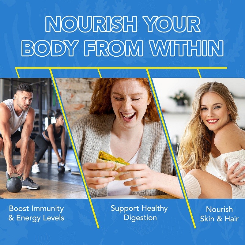 Organic Seaweed Black Seed Oil Dietary Supplement Liquid Drops Ashwagandha for Hair Skin Health Pregnant Women Antioxidant