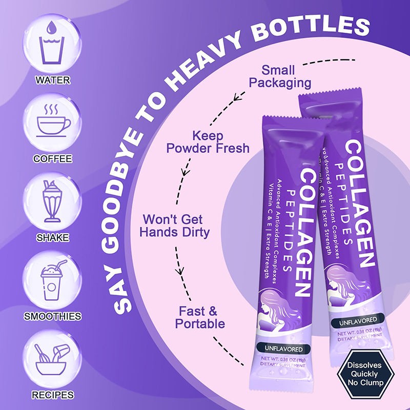 OEM Marine Fish & Bovine Collagen Peptide Powder Sachet - Multi-Type Collagen for Skin Health