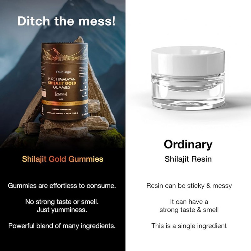 Himalayan Gold Shilajit Gummies with Ashwagandha, Energy & Stamina Booster