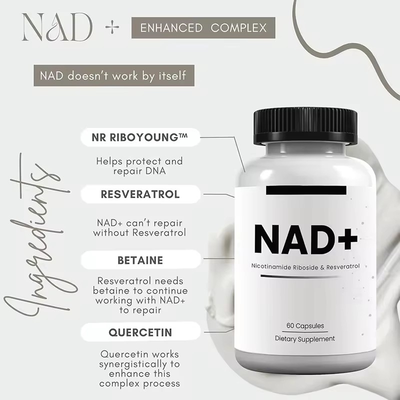 Resveratrol High Purity NAD Supplement Anti-aging NMNH Supplement Liposome NAD Capsules