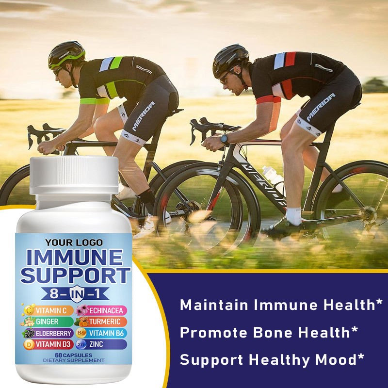 8-in-1 Immune Defense Booster Capsules: Zinc , Vitamin D3 , Vitamin C, Turmeric Curcumin Ginger for Adults Immunity Support