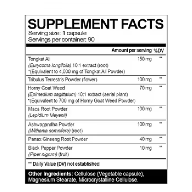 OEM 500mg Tribulus Terrestris and Maca Root Capsules for Adult Men Energy and Vitality Powder Dosage