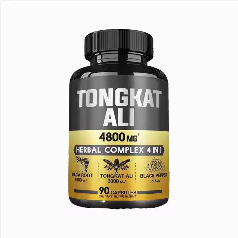 Tongkat Ali Capsules 4800MG Herbal Complex 4 in 1 with Maca Roots Energy Production Support Muscle Mass and Stamina