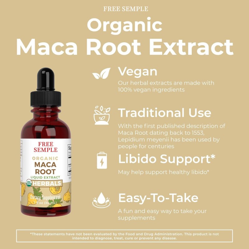 Maca Root Oral Liquid Drops Natural Supplement for Women Men Supports Hormone Balance Mood Energy Fitness Antioxidant
