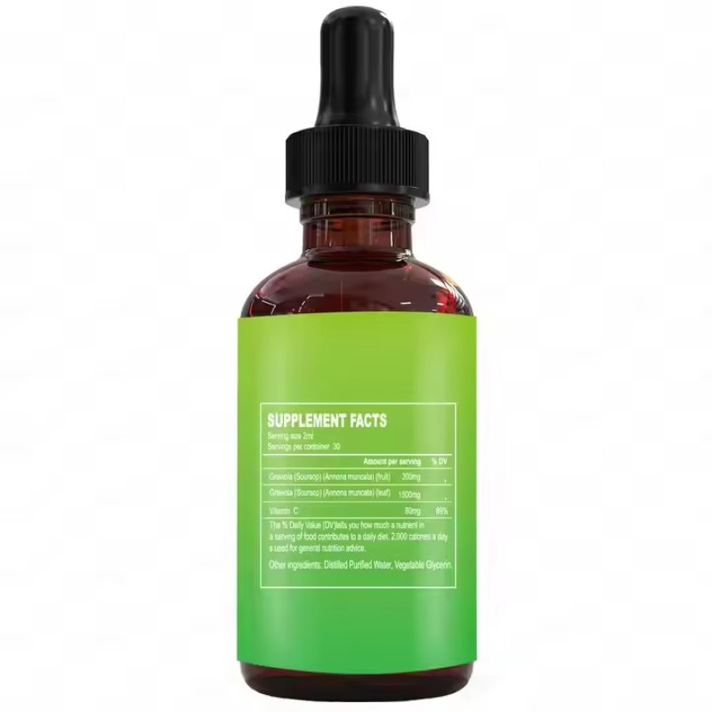 Soursop Graviola Liquid Pressure Relief Support Immunity Fruit Leaf Herbal Extract Vitamin VC Supply for Men and Women