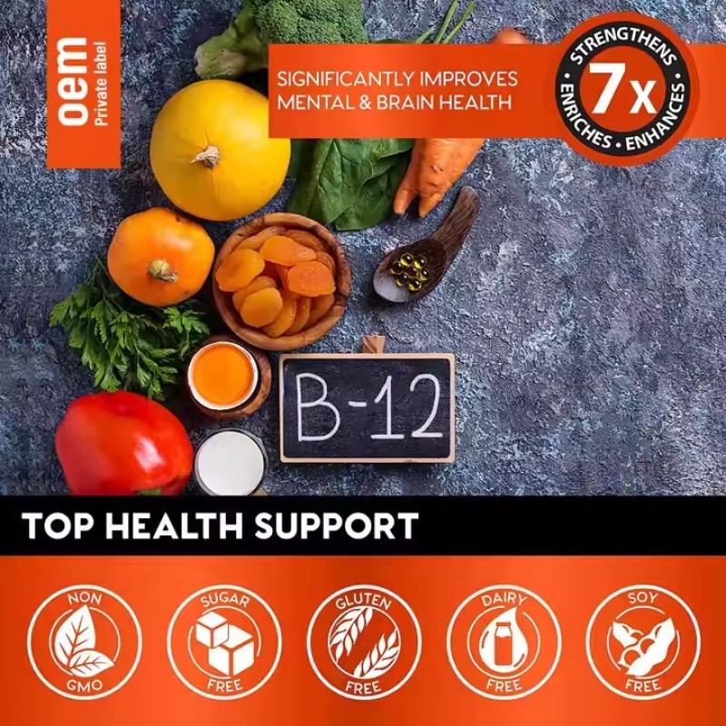 OEM Vitamin B12 Drops Support Metabolism Energy Enhance Organic Vegan  Liquid Supplement