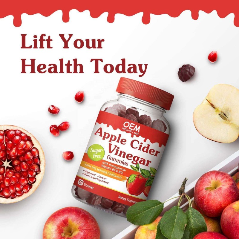 OEM ACV Gummies with Vitamin C & Biotin for Enhanced Hair, Skin, and Nail Health