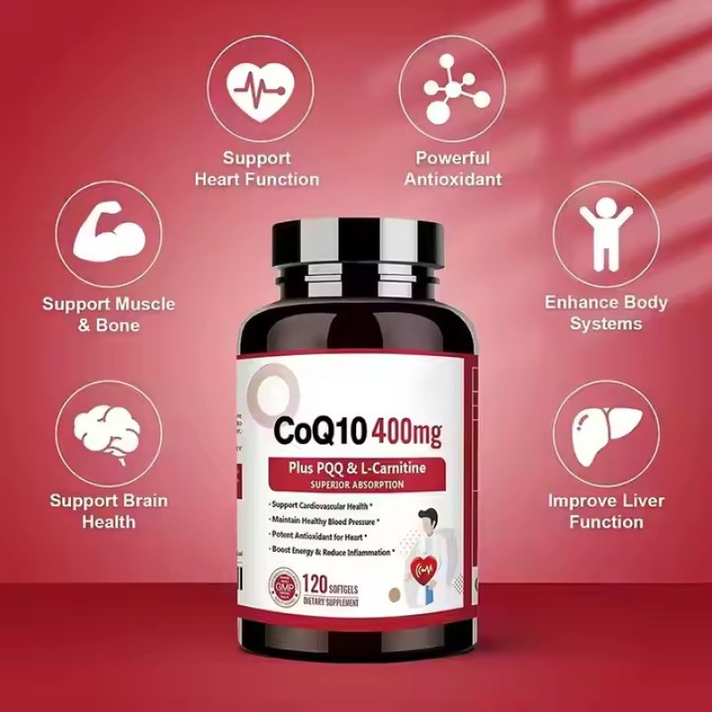 Coenzyme CoQ10 Capsules Coenzyme CoQ10 Softgel Capsule Heart Health Natural Nutritional Supplements