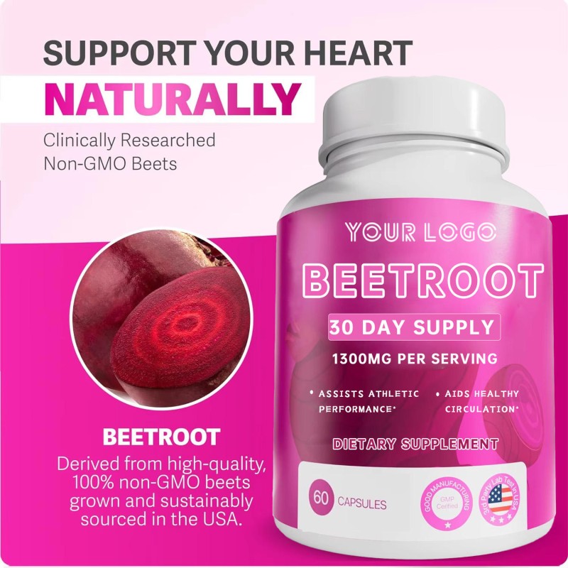 Beet Root Capsules with Nitric Oxide Boost: Athletic Endurance Enhancer & Blood Flow Support for High-Intensity Training Adults