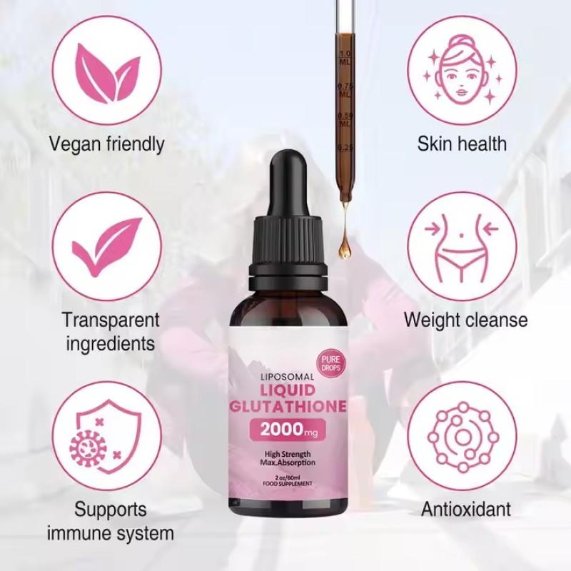 Liposomal Drop with Vitamin C Skin Whitening Oral Antioxidant Liquid Supplement Adult Detox