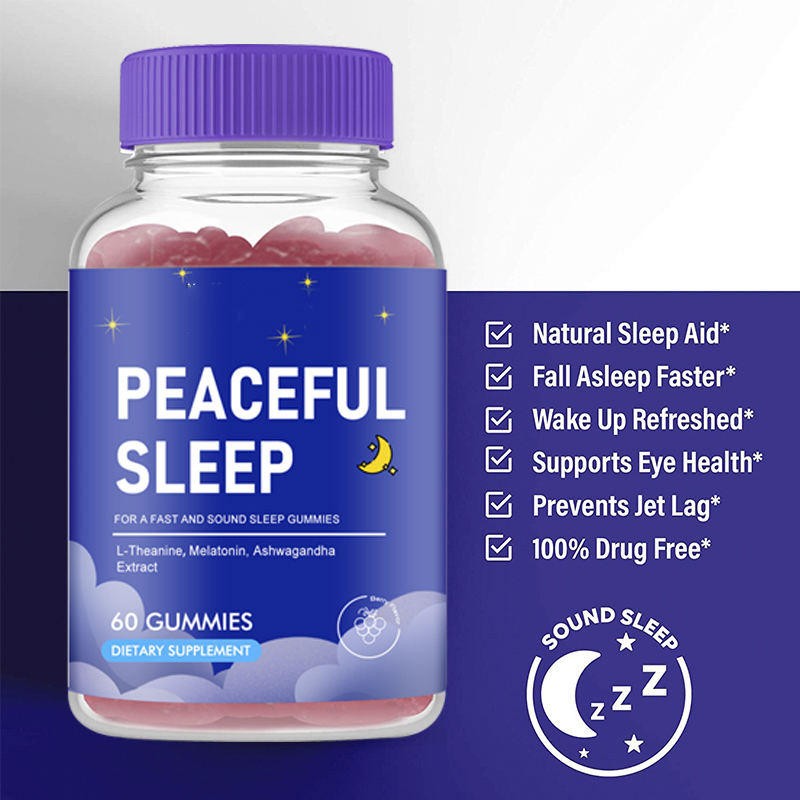 Sleep Aid Gummies with Melatonin L-Theanine Ashwagandha for Adults Fast Fall Asleep Support Sound Sleep Jet Lag Prevention