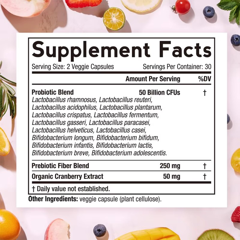 Probiotic Capsules for Women Supplement 50 Billion CFU 16 Herbal Extract Capsules for Women's Health