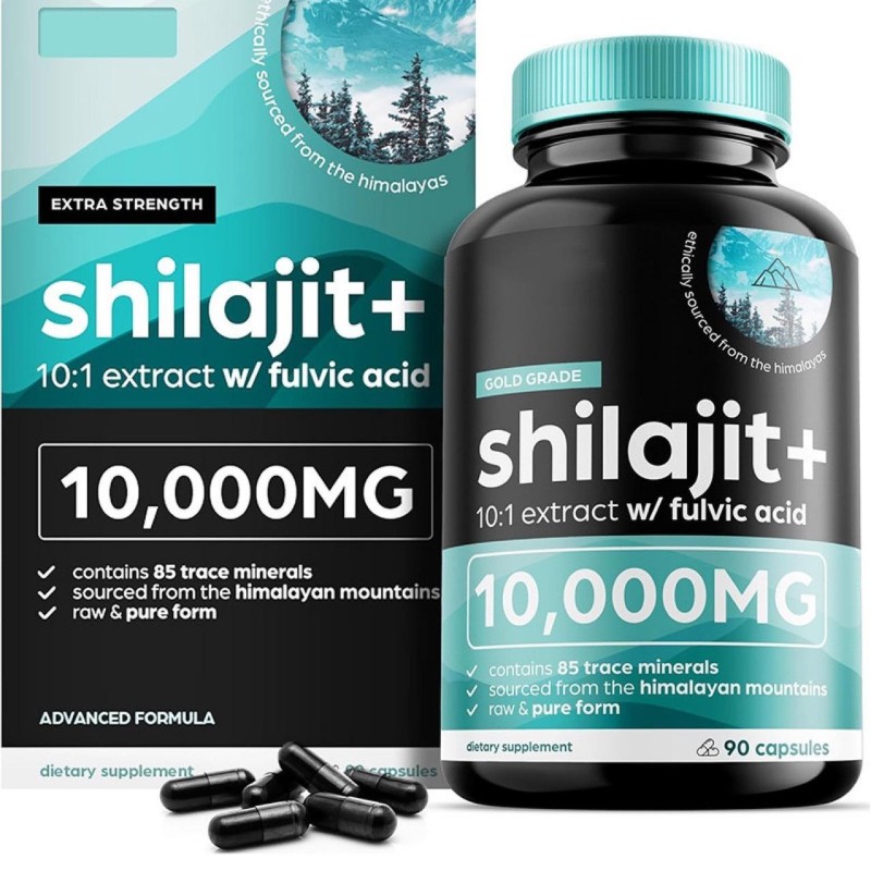 Gold Shilajit Capsules  Fulvic Acid, Natural Energy & Metabolism Support, Premium-Grade Sourced From Himalayas