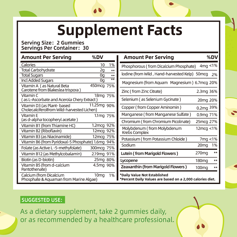 Sugar-free Gummy Candy Vitamins for Children Provide Energy Vitamins for Children's Gummy Candy