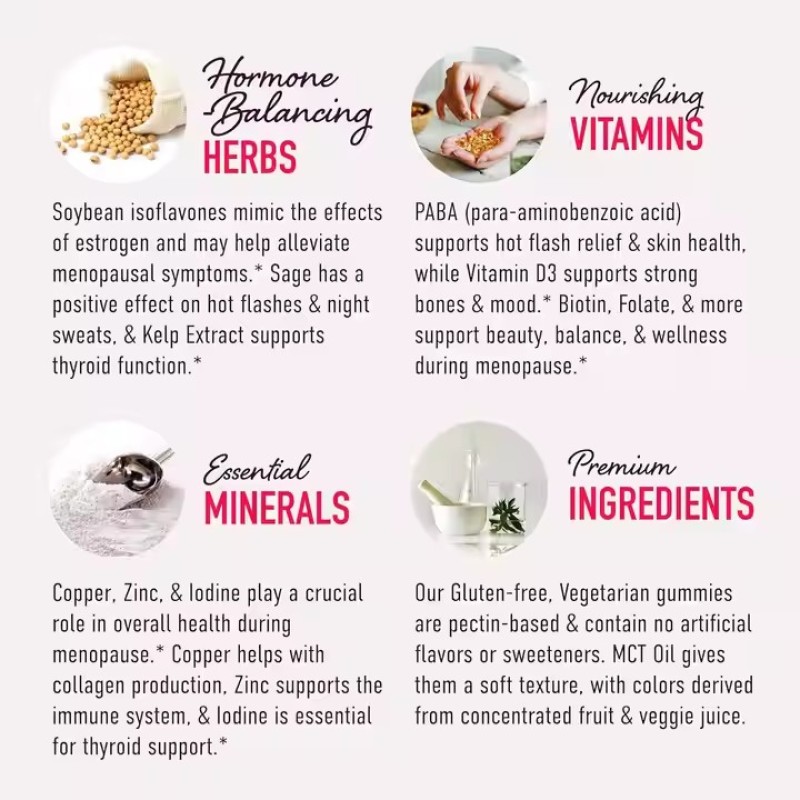 Menopause Supplement Vitamin Candy Menopause Support Fudge Vegan Gluten-free Supplement Minerals Hormone Balance