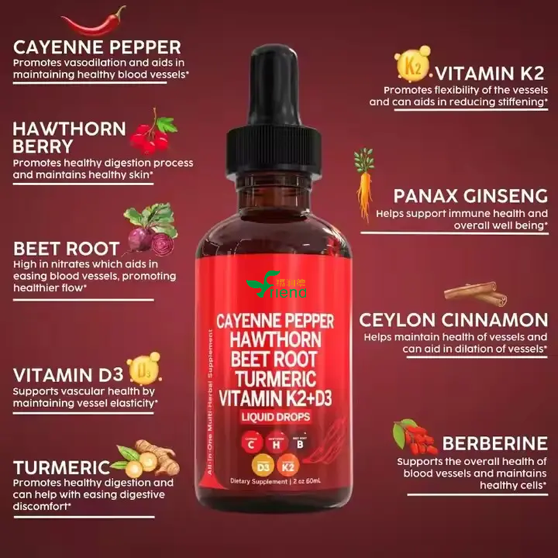 Capsaicin Supplement Drops Immune System Support Digestion Circulatory Heath for Adults Cayenne Pepper Drops Beet Root