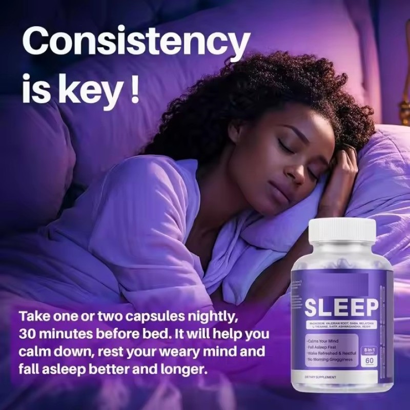 Hot Quality Herbal Sleep Supplement Sleep Capsules Support Sleep, Fall Asleep Fast, Wake Refreshed & Restful, Calms Mind