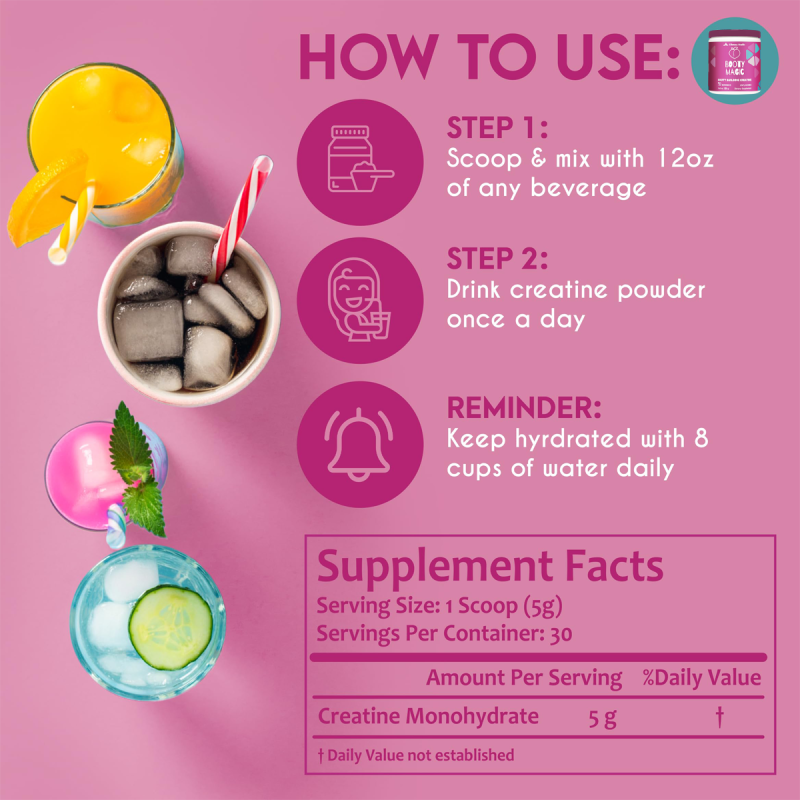 Feminine Hip Enhancing Powder - Creatine Monohydrate for Booty Volume